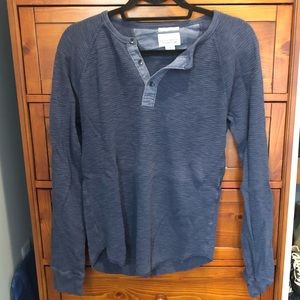Lucky Brand Navy Thermal Waffle Henley